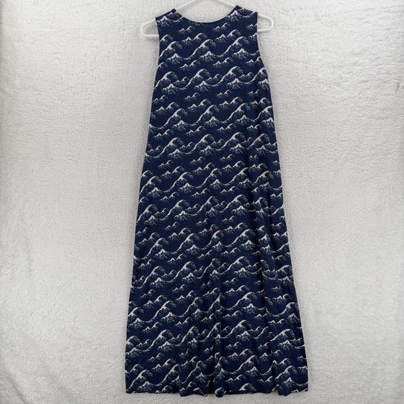 Uniqlo UT Dress Womens Small Blue Great Wave Maxi Sleeveless Tank Mfa Boston Art - Picture 2 of 9